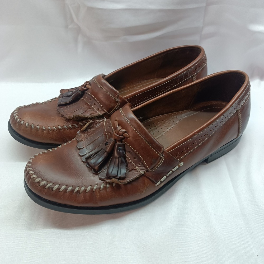 GH Bass Michael Weejuns Mens 10.5M Brown Leather Kiltie Tassel Loafers Casual